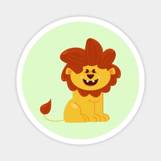 Cute lion sitting and smilling Magnet